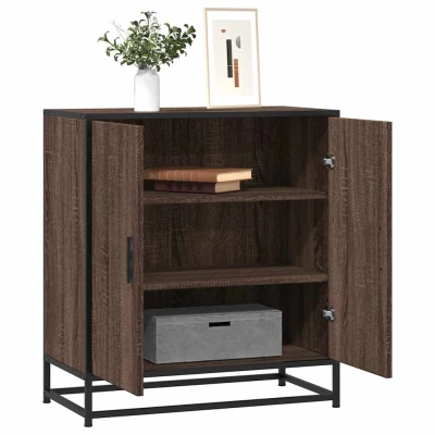 Afbeelding van vidaXL Dressoir 68x35x76 cm bewerkt hout en metaal bruin eikenkleur