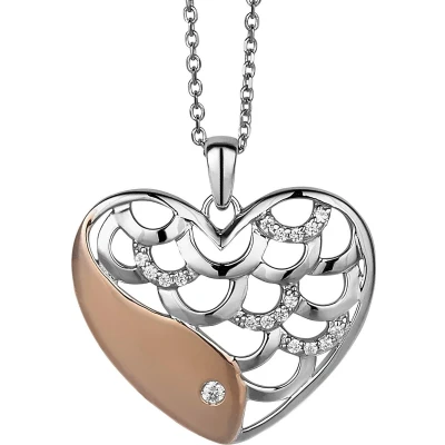 Afbeelding van Orphelia Hanger + Ketting Hart Rose Zirconium ZH 4797
