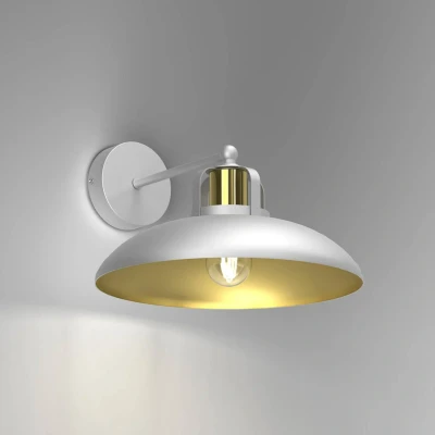 Afbeelding van Eko Light Wandlamp Felix, wit/goud
