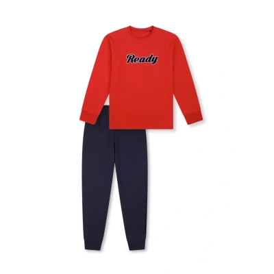 Afbeelding van Schiesser SET Pyjama, Heren, Maat: 140, Rot