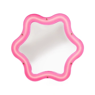Afbeelding van Seletti Supercurve Tiny Flower Spiegel Met Verlichting 86x78 Roze