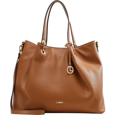 Afbeelding van L.CREDI Schoudertas Ebony Shopper Cognac Lichtbruin