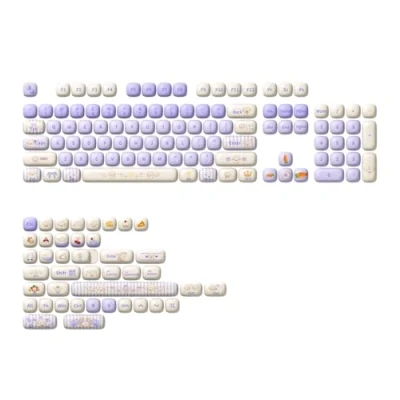 Afbeelding van Akko Origineel Schattig Thema MOG/MOA/MAO Profiel PBT Keycap Set 5 zijdige Dye sub ANSI/ISO Layout Meisje Keycaps Cadeau Ronde Broodje Paddestoel