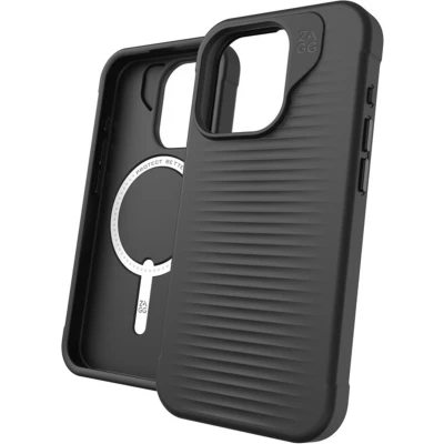 Afbeelding van Apple iPhone 15 Pro MagSafe Hoesje Siliconen en TPU (zacht) ZAGG Softcase/Backcover Zwart Telefoonhoesje Shockproof/Valbescherming