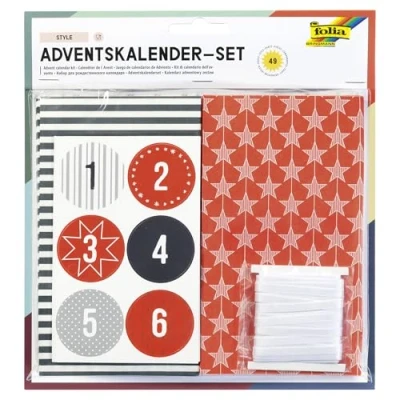 Afbeelding van folia 9395 Adventskalender set Style, met 24 voedselveilige papieren zakken van elk 10 x 17,5 5,5 cm groot, 7 m