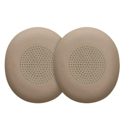 Afbeelding van kwmobile 2x oorkussens compatibel met Jabra Evolve 2 65 / SE Earpads voor koptelefoon Kunstleer en schuim in beige