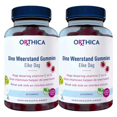 Afbeelding van Gratis Verzending: 2x Orthica Dino Weerstand Gummies 60 stuks