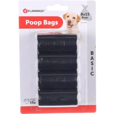 Afbeelding van Flamingo Premium Aloys Poepzakken, zwart, 120 stuks