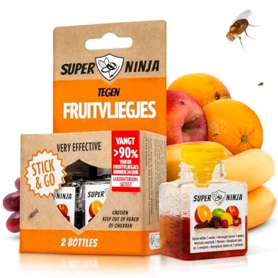 Afbeelding van Super Ninja Fruitvliegjes Val 2 Fruitvliegvallen Zeer Effectieve, Ecologische Vanger Direct Werkzaam, Milieuvriendelijk &amp; Veilig Bestrijden