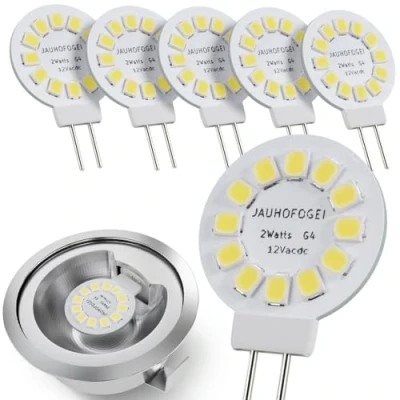 Afbeelding van G4 LED Lampen 12V Cool Wit 6000K 2W vervanging 20W Halogeenlamp Bulb Mini 12 Volt 20 Watt Halogeen Capsule Lamp 2 Pin Lampjes Spot Light Bulbs voor Inbouwspot Keuken Afzuigkap 6 Stuks