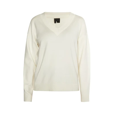 Afbeelding van Dreimaster Klassik Dames Gebreide Trui SCHMUDDELWEDDA M/L / Off White 50% Viscose 28% Polyester 22% Nylon