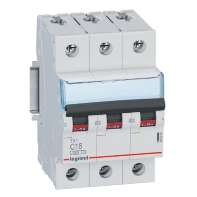 Afbeelding van Legrand installatieautomaat tx3 3p c16a 6000a 3modules 403545