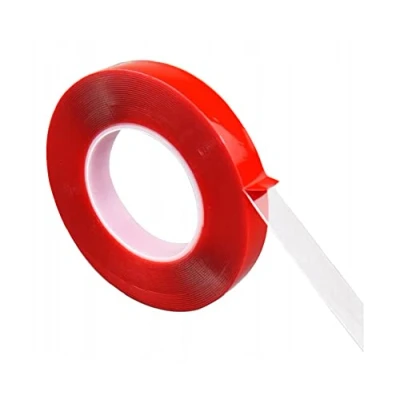 Afbeelding van 12 mm rode dubbelzijdig plakband Easy Lift Super Strong extra lang 50 m
