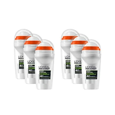 Afbeelding van LOréal Men Expert deodorant voor mannen, tegen vlekken met een intens verkwikkende geur tot 48 uur frisheid, Shirt Protect, 6 x 50 ml