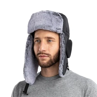 Afbeelding van Winter Bomber Ushanka Russische Hoed Eskimo Bont Jacht Skiën Trapper Trooper Hoeden Met Oorkleppen Mannen Womens Aviator Warm Sneeuw Ski, zwart., One size