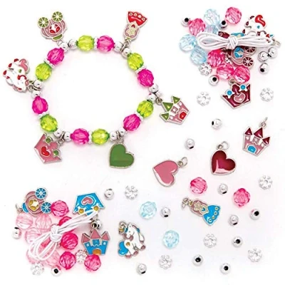 Afbeelding van Baker Ross FE313 Prinsessen Bedelarmband sets pakket van 3, Perfect voor Kinderen om Sieraden te maken, Kralen Kunst activiteiten of Knutselfeestjes