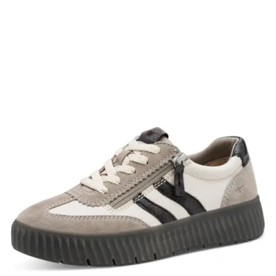 Afbeelding van Tamaris Sneaker Sneakers laag, Dames, Maat: 42, Lt grey Leer en imitatieleer