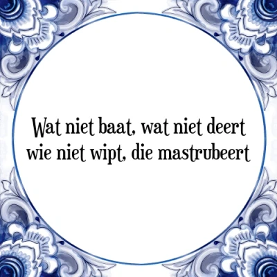 Afbeelding van wat niet baat, deert wie wipt, die Tegeltje + Spreuk