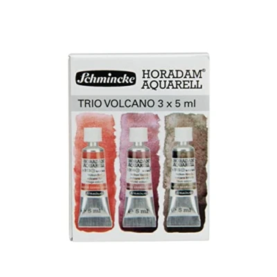 Afbeelding van Schmincke HORADAM® AQUARELL, super Granulatie Trio Vulkaan, 5 ml tubes, 74 890 097, kartonnen set, zeer sterk granulerende kleuren, fijnste, aquarelverf