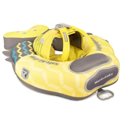 Afbeelding van HECCEI Baby Float, Nieuwste Mambobaby Zwemmen Float Niet Opblaasbare Ring Zachte Solid Trainer Seat, Zwembad met Verwijderbare UPF 50+ Bescherming Luifel