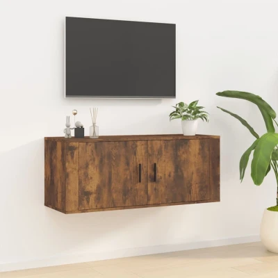 Afbeelding van Tv wandmeubel 100x34,5x40 cm gerookt eikenkleurig