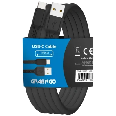 Afbeelding van Grab &#039;N Go USB C Kabel 1 Meter Zwart
