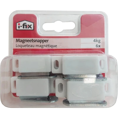 Afbeelding van I FIX magneetsnapper 4 kg 6 stuks WIT