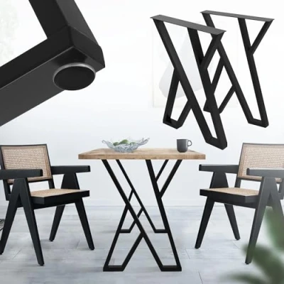 Afbeelding van Tafelpoten set van 2 X vormig 50x71 cm zwart staal ML design