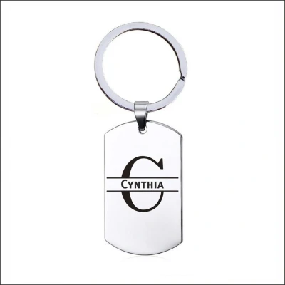 Afbeelding van Sleutelhanger RVS Met Naam Cynthia