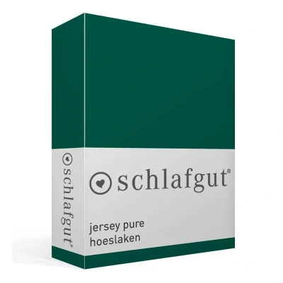 Afbeelding van Schlafgut Jersey Pure hoeslaken 1 persoons (90/100x190/220 cm) Donkergroen