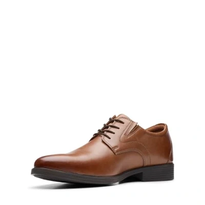 Afbeelding van Clarks Whiddon Plain heren Oxford instapschoen Plain, Dark Tan Leather , 41 EU