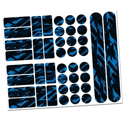 Afbeelding van Finest Folia 34 delig fietsframe beschermfolie folie sticker bescherming MTB BMX ketting lakbeschermingsfolie R159 R160 (16 Future Neon Blauw)