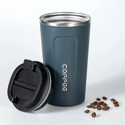 Afbeelding van Reiskoffiemok 16oz geïsoleerde mok met lekvrij deksel, lekvrije roestvrijstalen vacuümbekers voor Iced/Hot Coffee cadeaus mama&#039;s en papa&#039;s