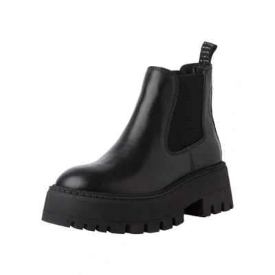 Afbeelding van Tamaris MIT Touchit Enkellaarsjes met plateauzool, Dames, Maat: 40, Black Leer/ synthetisch
