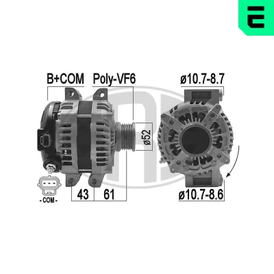 Afbeelding van ERA 209465A Dynamo / Alternator 14V 210A