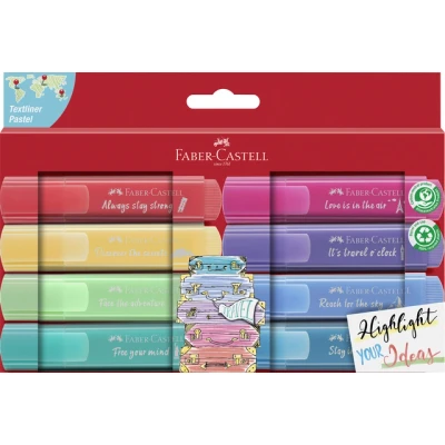 Afbeelding van 5x Tekstmarker Faber Castell 46 Pastel set 8 stuks