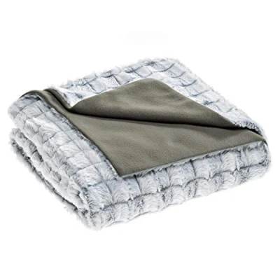 Afbeelding van aqua textil Wollige knuffeldeken 150 x 200 cm grijs luxe omkeerbare deken sofadeken sprei imitatiebont OEKO TEX