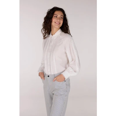 Afbeelding van Jansen Amsterdam Dames Blouse Wit Indi