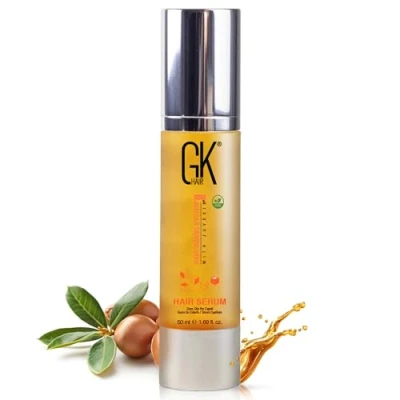Afbeelding van GK HAIR Global Keratine Organisch Argan Haarserum (50 ml/1,69 fl Oz) Styling Gladmakend Versterkend Hydraterend en voedend Hittebescherming Glans Frizz Control Droge schade Haarherstel