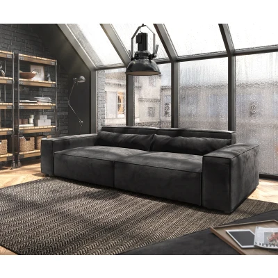 Afbeelding van Big sofa Sirpio XL 270x130 cm microvezel zwart met kruk
