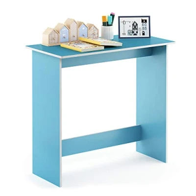 Afbeelding van Furinno Simplistic Bureau, computertafel, pc tafel, hout, lichtblauw/wit, 39,4 x 80 75,7 cm