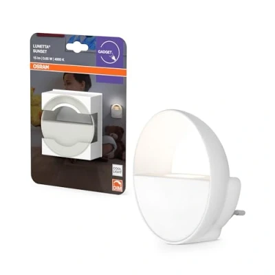 Afbeelding van OSRAM stopcontact nachtlampje met touchdimmer, schemersensor en dag nachtautomaat, 4000K neutraal wit, voor hal kinderkamer