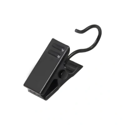 Afbeelding van Coideal Kleine clips met haken 100 stuks roestvrijstalen draadhanger, douchegordijnclips voor feestdecoratie, foto&#039;s, kunstnijverheid en buitenverlichting (zwart)