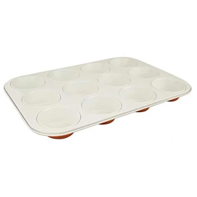 Afbeelding van Dr. Oetker Muffinvorm 12 stuks Diemuis, vierkante bakvorm, hoogwaardige cakevorm van plaatstaal, vorm met keramisch versterkte antiaanbaklaag (kleur: muis oranje/crème)