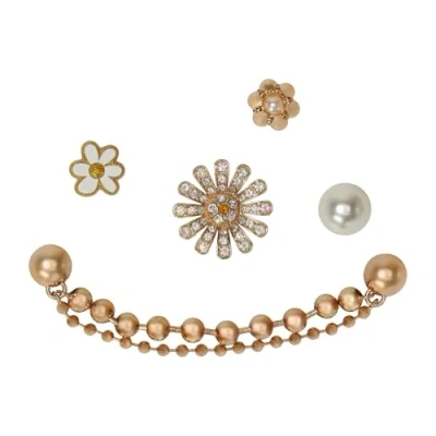 Afbeelding van NU 20% KORTING: Crocs Schoenbutton Jibbitz &quot;Pretty in Gold&quot; , schoencharms, bloemenketting om aan te steken (set, 5 delig, Geen speelgoed. Niet geschikt voor kinderen jonger dan 3 jaar)