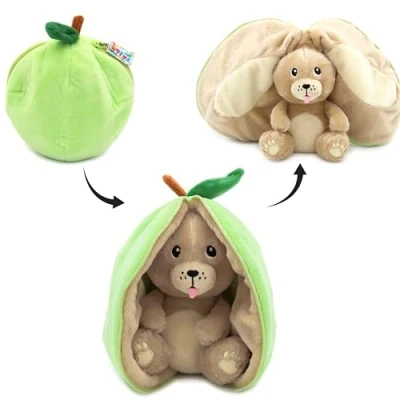 Afbeelding van Flipetz 2 in 1 Knuffel Crocket de Hond / Appel 14 x 12 25 cm Les Déglingos