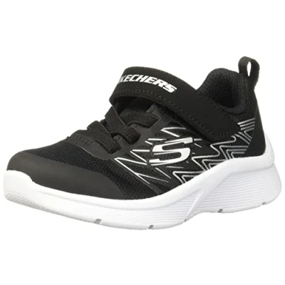 Afbeelding van Skechers Jungen Microspec Texlor Sneaker, Zwart Textiel Zilver Trim, 37 EU