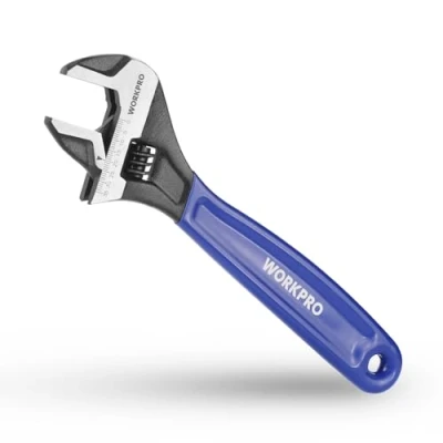 Afbeelding van WORKPRO Brede Mond Verstelbare Sleutel en Pijpsleutel, 250mm Metrische Moersleutel met Bi Materiaal Zachte Grip