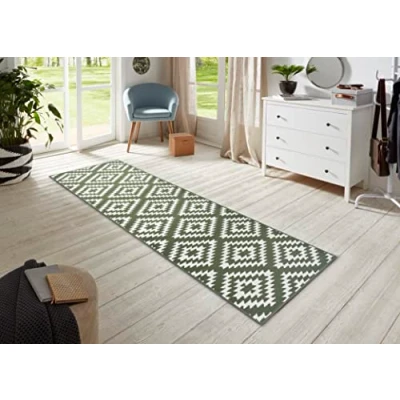 Afbeelding van Loper Nordic 80x500cm Groen Vintage Vloerkleed 123vloerkleed.nl is de online webshop voor vloerkleden en woonaccessoires.
