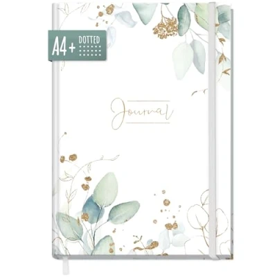 Afbeelding van Trendstuff by Häfft Bullet Journal, gestippeld, A4+ met elastiek, 156 pagina&#039;s, notitieboek, schetsboek, dagboek van